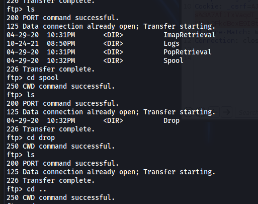 FTP Spool Directory Contents