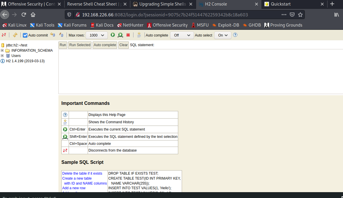 H2 Access without password