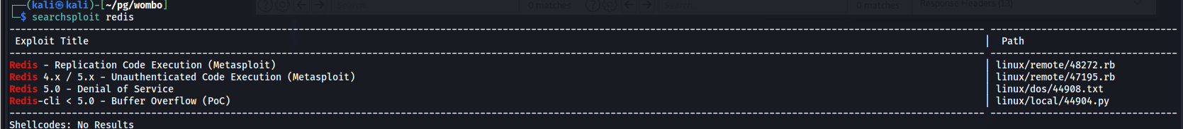 Searchsploit Redis Search
